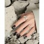 Fashion Double Layers Drop Water 925 Sterling Silver Adjustable Ring Yellow Gold