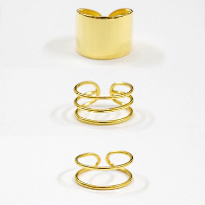 Fashion Double Triple Layers Wide 925 Sterling Silver Adjustable Ring #265 Double Layers Ring