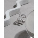 Fashion Hollow Branch Wide 925 Sterling Silver Adjustable Ring Rhodium