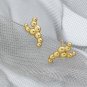 Fashion Irregular Bubbles Y Shape 925 Sterling Silver Stud Earrings Yellow Gold