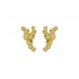 Fashion Irregular Bubbles Y Shape 925 Sterling Silver Stud Earrings Yellow Gold