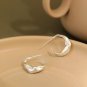 Fashion Irregular C Shape 925 Sterling Silver Hoop Earrings Rhodium