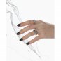 Fashion Irregular Round CZ 925 Sterling Silver Adjustable Ring Purple CZ