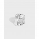 Fashion Irregular Wide 925 Sterling Silver Non-Pierced Earring(Single) Rhodium (Single)