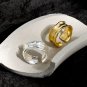 Fashion Irregular Wrinkle Texture 925 Sterling Silver Adjustable Ring Yellow Gold