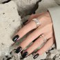 Fashion Irregular Wrinkle Texture 925 Sterling Silver Adjustable Ring Yellow Gold