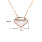 Fashion Mother of Shell Lucky Cloud CZ 925 Sterling Silver Necklace Rose Gold