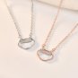 Fashion Mother of Shell Lucky Cloud CZ 925 Sterling Silver Necklace Rose Gold