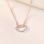 Fashion Mother of Shell Lucky Cloud CZ 925 Sterling Silver Necklace Silver