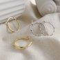 Fashion Office Irregular Circle 925 Sterling Silver Hoop Earrings Rhodium