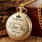 Fashion Pocket Watch To My Son Pattern Men Watch Gift gold