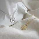 Fashion Portrait Letters Coin 925 Sterling Silver Necklace Rhodium