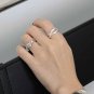 Fashion Round CZ 925 Sterling Silver Adjustable Ring Silver