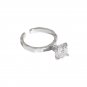 Fashion Round CZ 925 Sterling Silver Adjustable Ring Yellow Gold