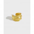 Fashion Simple Irregular River 925 Sterling Silver Non-Pierced Earring(Single) Yellow Gold (Single)