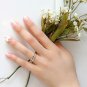 Fashion Three CZ Hive 925 Sterling Silver Adjustable Stacker Ring Rhodium