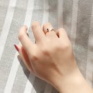 Fashion White Black Broken Heart 925 Sterling Silver Adjustable Ring Rose Gold