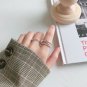 Fashion X Line Cross 925 Sterling Silver Adjustable Ring Yellow Gold