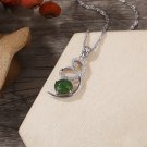 Fat overflow orchid heart 925 silver Jasper Pendant green