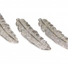 Feather Pendant; Leaf Charm; Jewelry Supplies; DIY Jewelry Jewelry Making CZ Charms Default Title