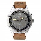 Field & Stream F118GGSB Men's Grey Dial Brown Leather Band Date Watch Default Title