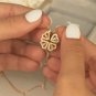 Folding Pendant Stainless Steel Magnetic Four Leaf Clover Heart Necklace Gold Heart Shaped