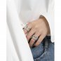 Friend's Hollow Wide 925 Sterling Silver Adjustable Ring Rhodium