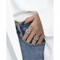 Friend's Hollow Wide 925 Sterling Silver Adjustable Ring Rhodium