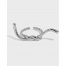 Friend's Knot Lines 925 Sterling Silver Adjustable Ring Yellow Gold