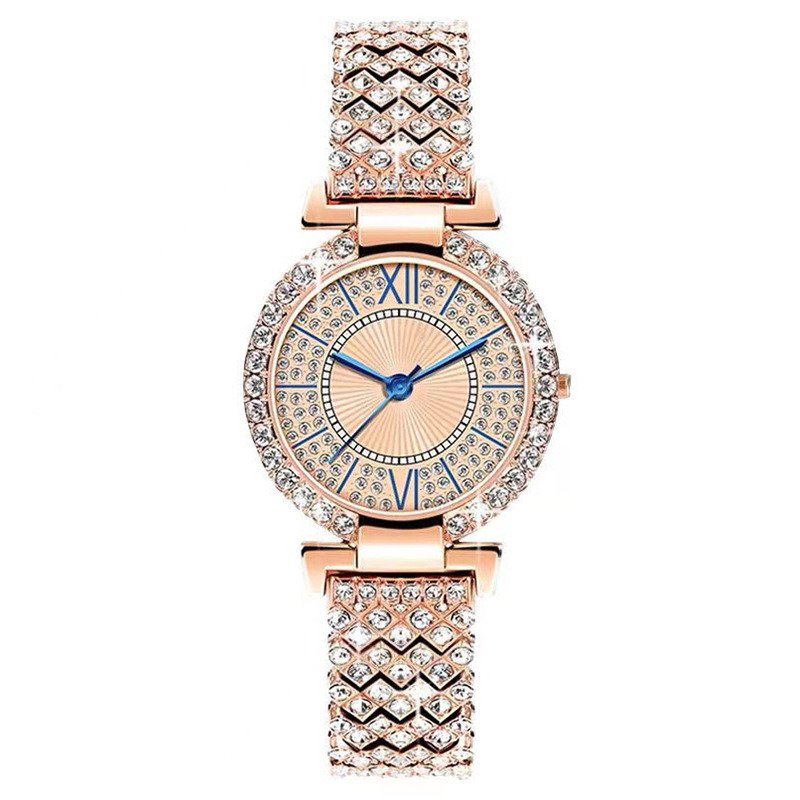 Full diamond ladies watch women's watch quartz watch bracelet watch silver