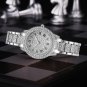 Full Diamond Roman Literal Steel Band Bracelet Set Gold + Bracelet