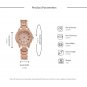 Full Diamond Roman Literal Steel Band Bracelet Set Rose Gold + Gold Bracelet