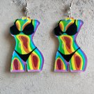 Fun Flag Sunflower Texas Print Female Body Earrings 2