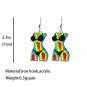 Fun Flag Sunflower Texas Print Female Body Earrings 2