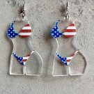 Fun Flag Sunflower Texas Print Female Body Earrings 3