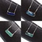Gemstone Bar Necklace; Minimalist NeEmerald Silver Minimalist Jewelry Healing Jewelry Labradorite