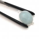 Gemstone Connectors; Aquamarine; Silver Connectors; AqJewelry Making DIY 26x16.25mm Default Title