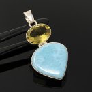 Gemstone Pendant - Larimar Bohemian Jewelry Larimar Pendant Sterling Silver Jewelry Default Title
