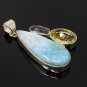 Gemstone Pendant - Larimar;Bohemian Jewelry Larimar Pendant Sterling Silver Jewelry Default Title
