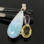Gemstone Pendant - Larimar;Bohemian Jewelry Larimar Pendant Sterling Silver Jewelry Default Title