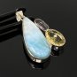Gemstone Pendant - Larimar;Bohemian Jewelry Larimar Pendant Sterling Silver Jewelry Default Title