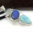 Gemstone Pendant Wire Wrapped Pendant Silver Jewelry Gifts for Her Bohemian Jewelry Default Title