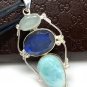 Gemstone Pendant Wire Wrapped Pendant Silver Jewelry Gifts for Her Bohemian Jewelry Default Title