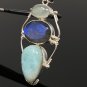 Gemstone Pendant Wire Wrapped Pendant Silver Jewelry Gifts for Her Bohemian Jewelry Default Title