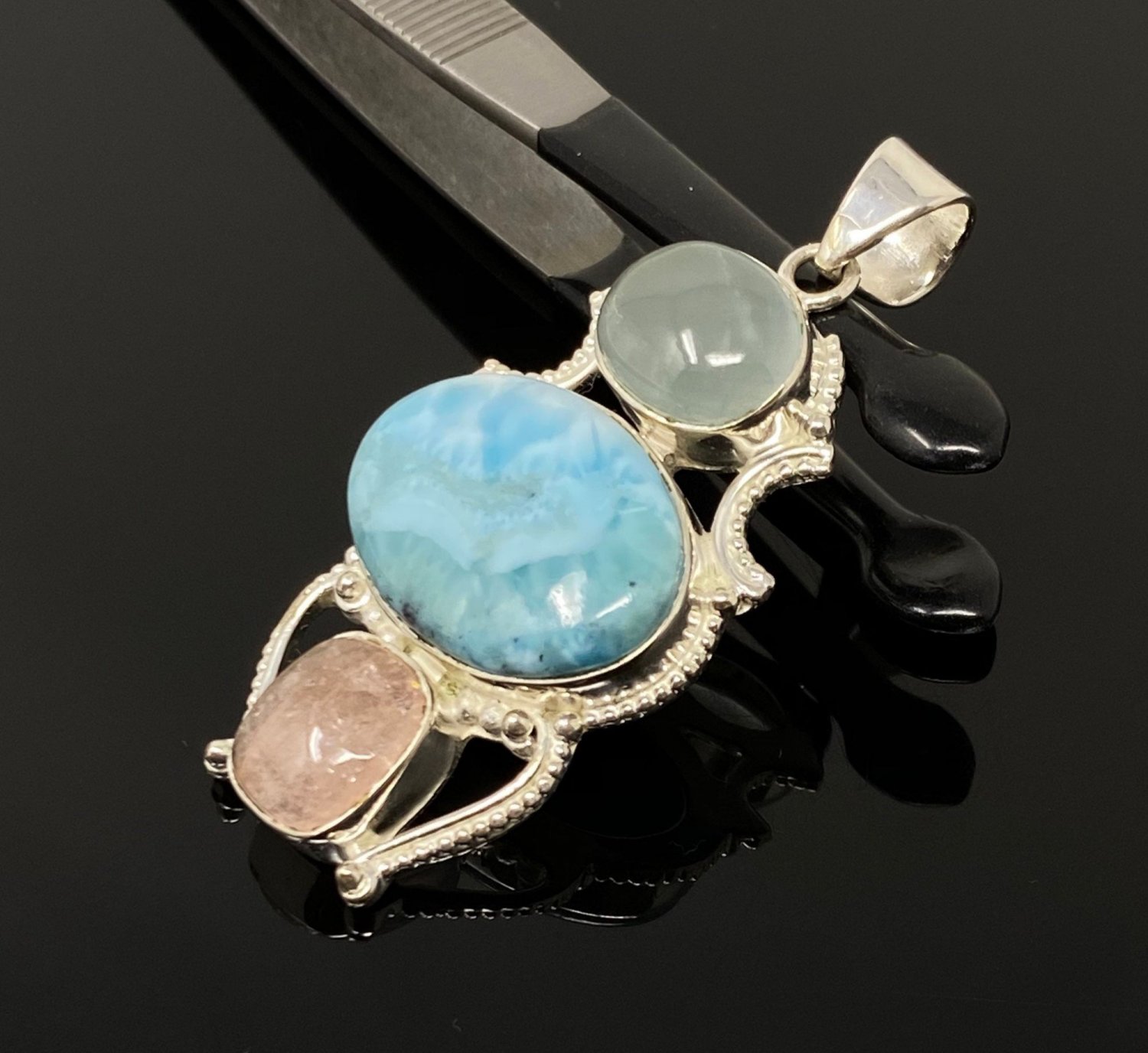 Gemstone Pendant Wire Wrapped Pendant Silver Jewelry Gifts for Her Bohemian Jewelry Default Title