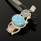 Gemstone Pendant Wire Wrapped Pendant Silver Jewelry Gifts for Her Bohemian Jewelry Default Title