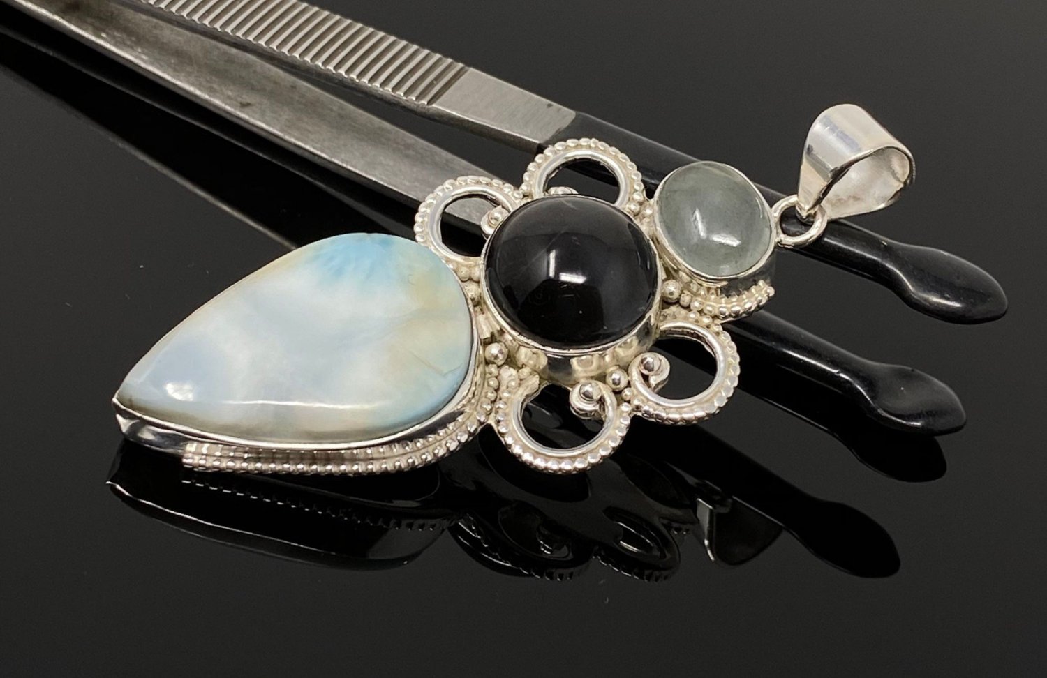 Gemstone Pendant Wire Wrapped Pendant Silver Jewelry Gifts for Her Bohemian Jewelry Default Title