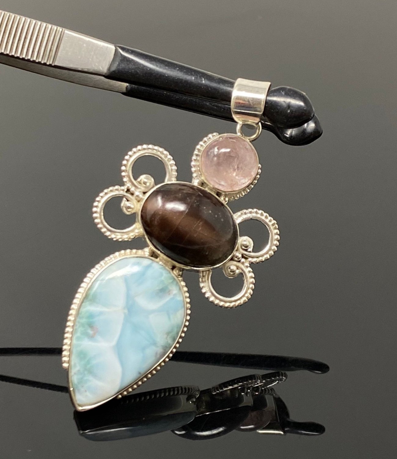 Gemstone Pendant Wire Wrapped Pendant Silver Jewelry Gifts for Her Bohemian Jewelry Default Title