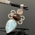 Gemstone Pendant Wire Wrapped Pendant Silver Jewelry Gifts for Her Bohemian Jewelry Default Title