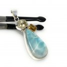 Gemstone Pendant - Larimar;Bohemian Jewelry Larimar Pendant Sterling Silver Jewelry Default Title